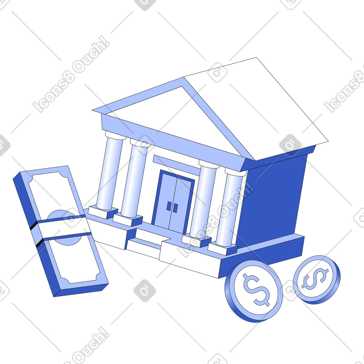 Techny スタイルの Saving money in the bank のイラストをPNG、SVG形式でダウンロード