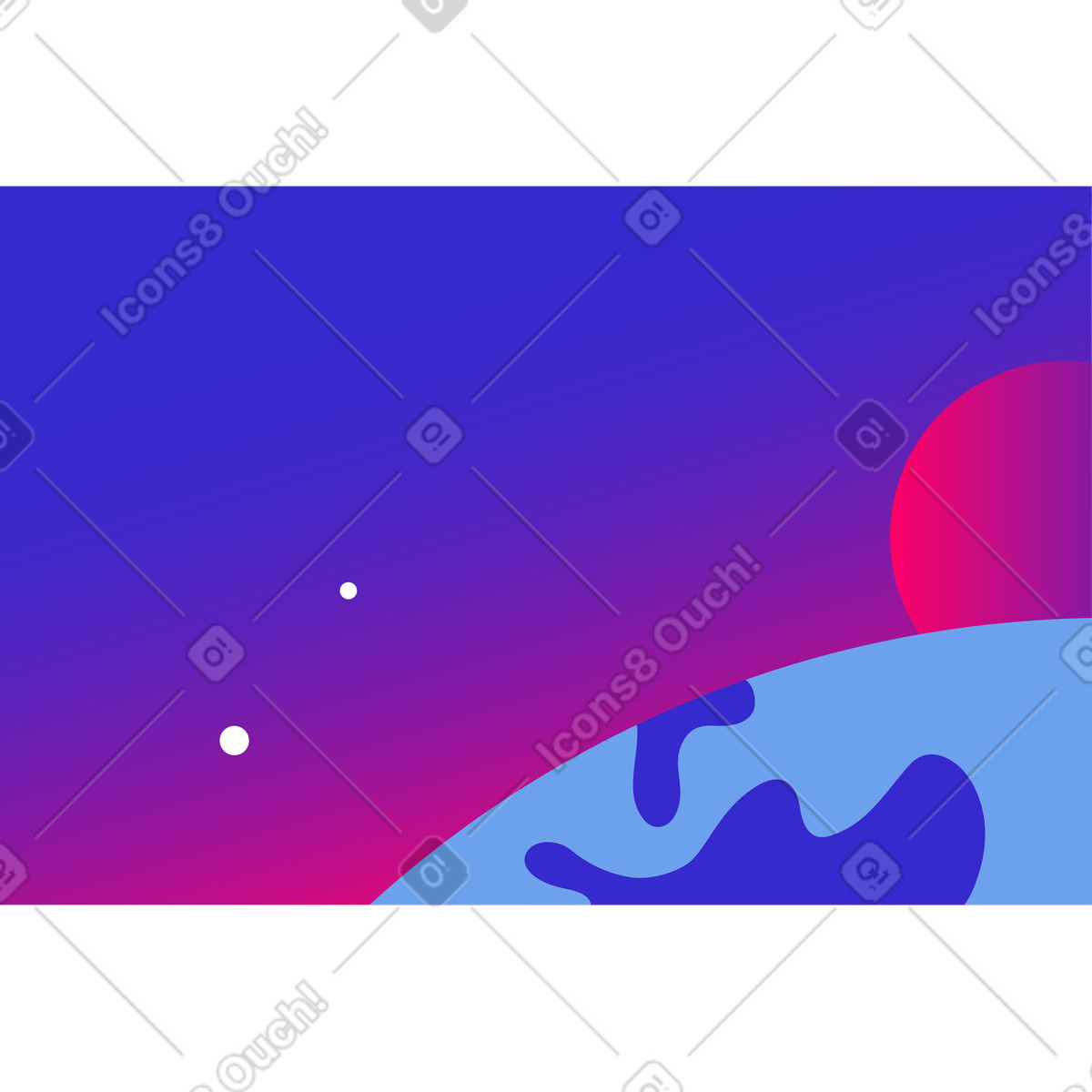 Sfondo con pianeti e terra illustrazione in stile Space scarica in PNG, SVG