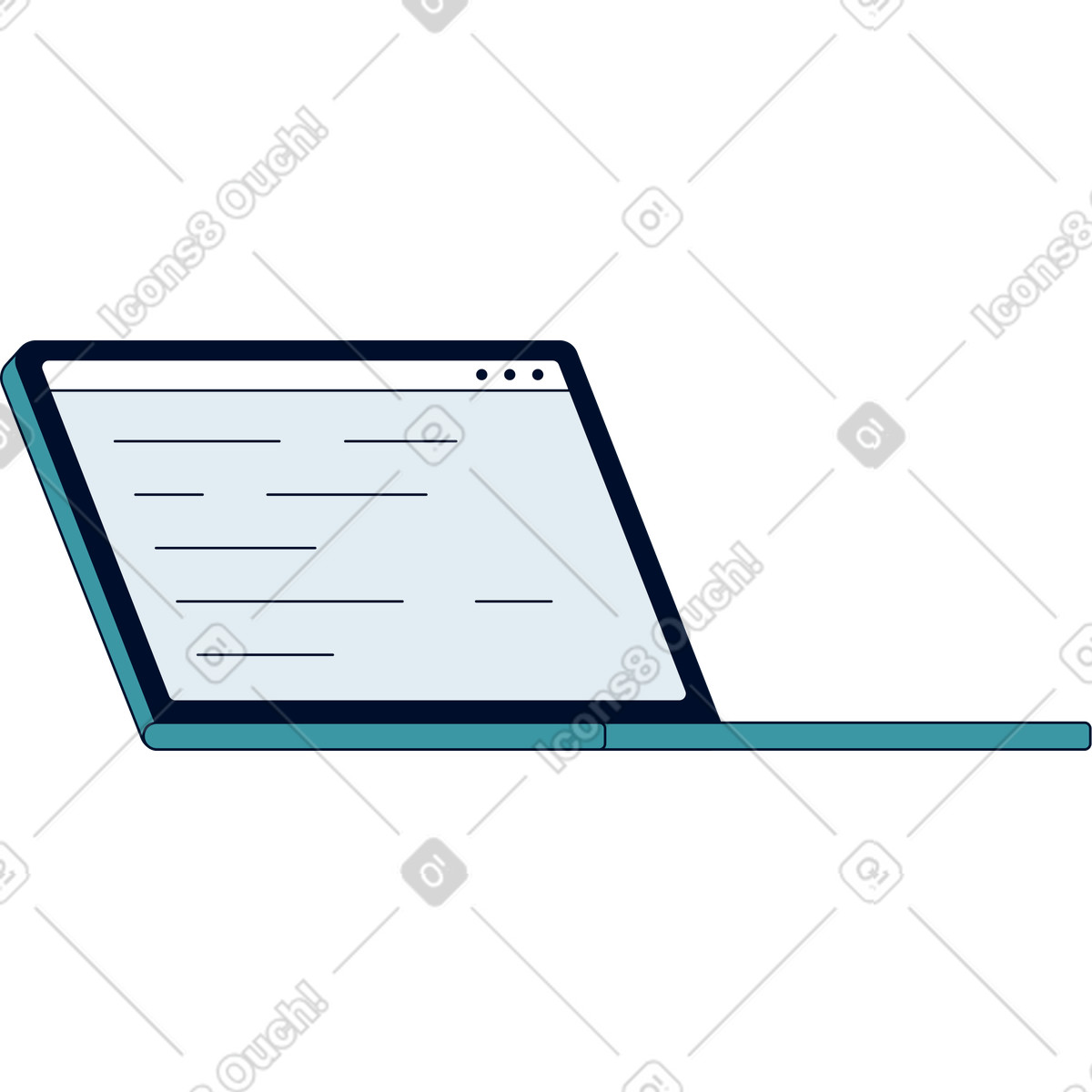 Teal スタイルの ラップトップ のイラストをPNG、SVG形式でダウンロード