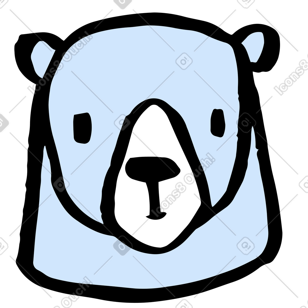 Ilustração de Cabeça urso polar em no estilo Scandi para baixar em PNG, SVG