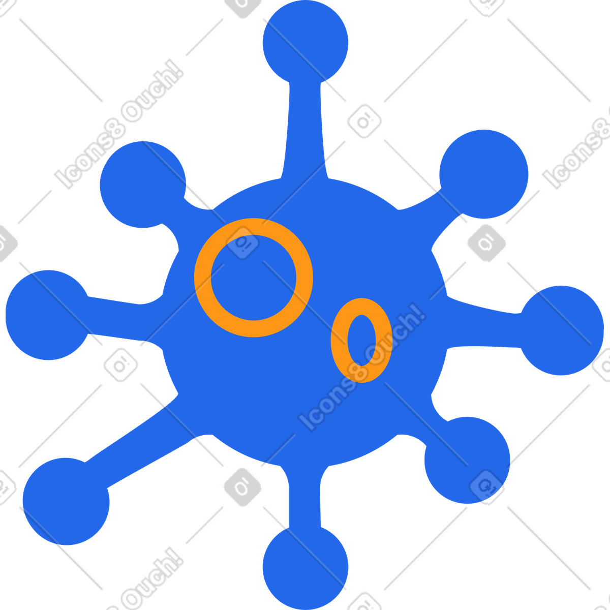 Covid blu illustrazione in stile Kingdom scarica in PNG, SVG