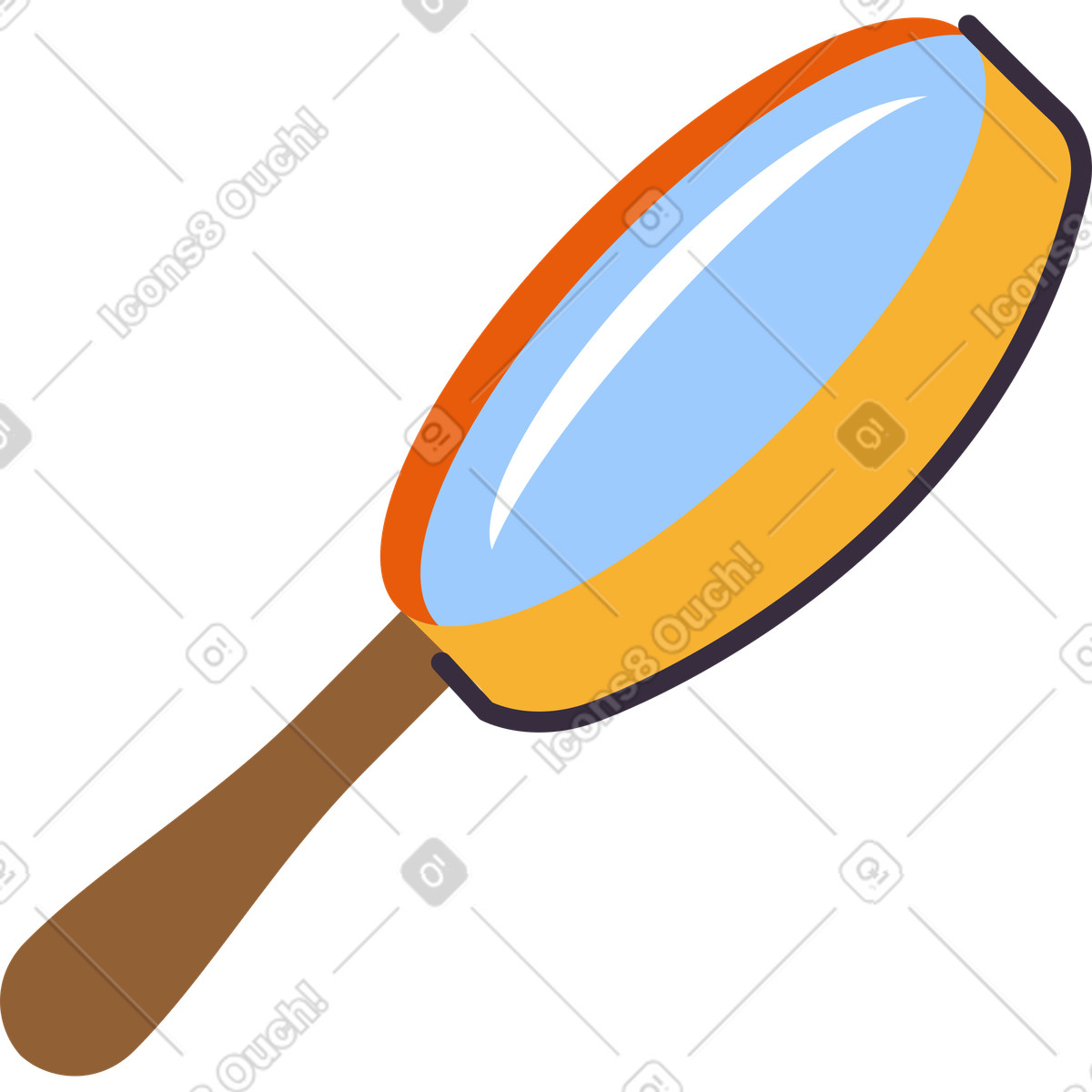 Magnifying glass illustrazione in stile Pale scarica in PNG, SVG