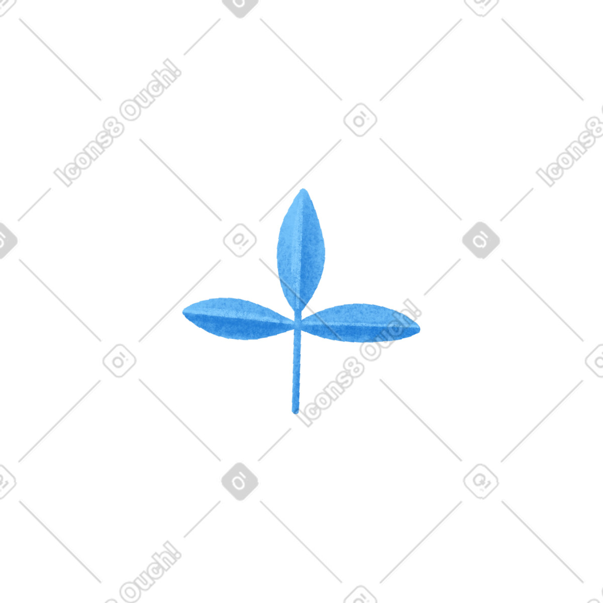 Small blue plant illustration in Gleam style download in PNG, SVG