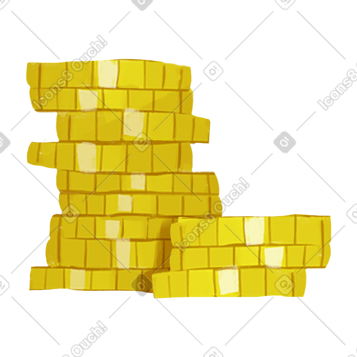 Ilustración Two small tack of coins en estilo Fabulous a descargar en PNG y SVG