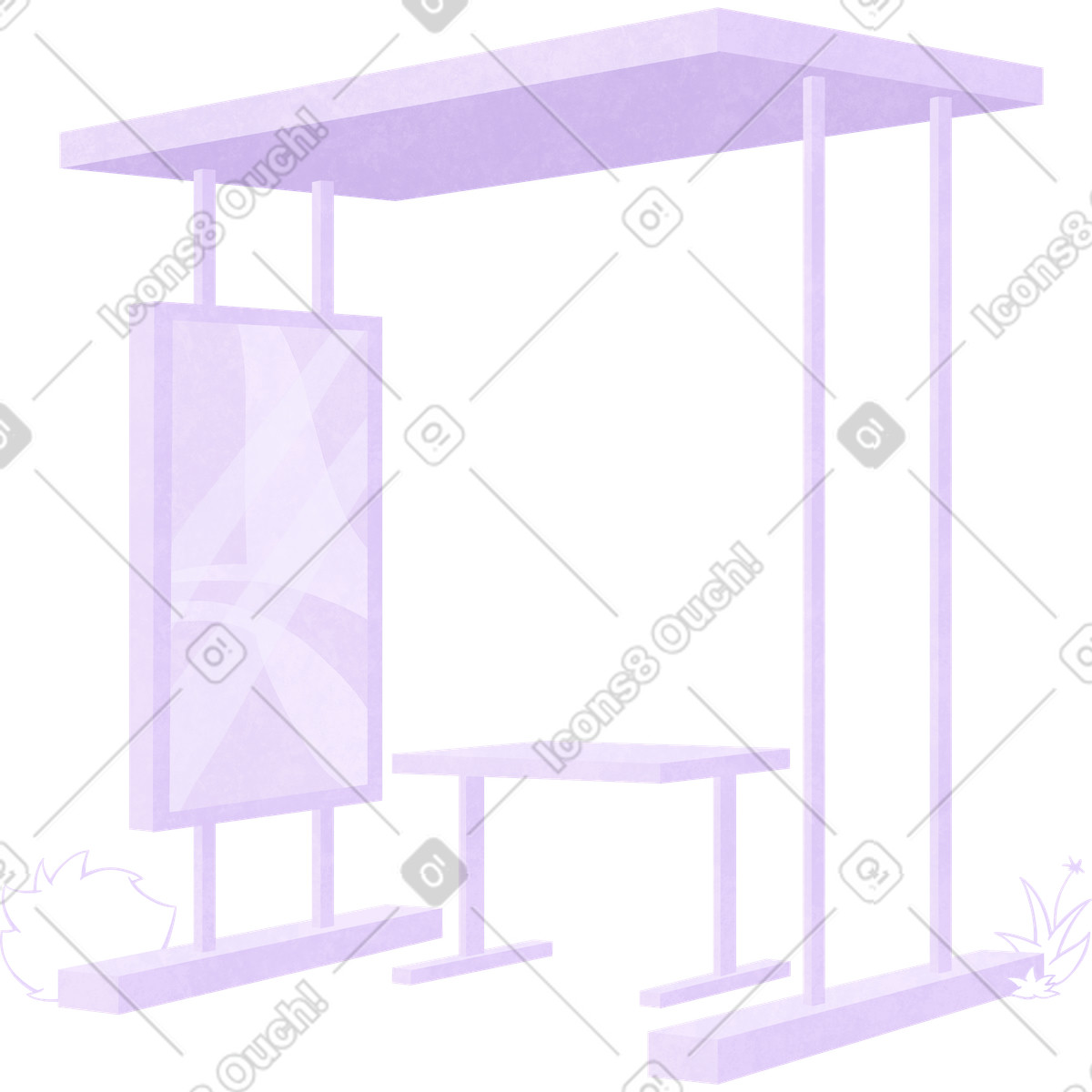 Ilustração de Purple bus stop em no estilo Lifestyle para baixar em PNG, SVG