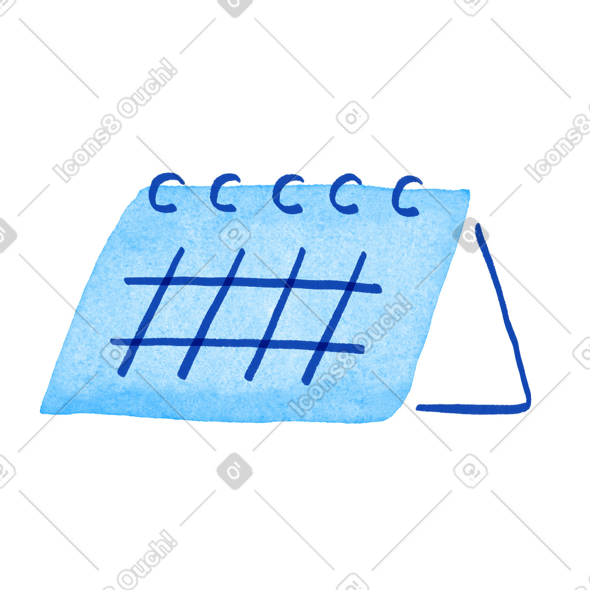 Calendar desk planner with spiral binding and simple weekly grid layout illustration in Tint style download in PNG, SVG