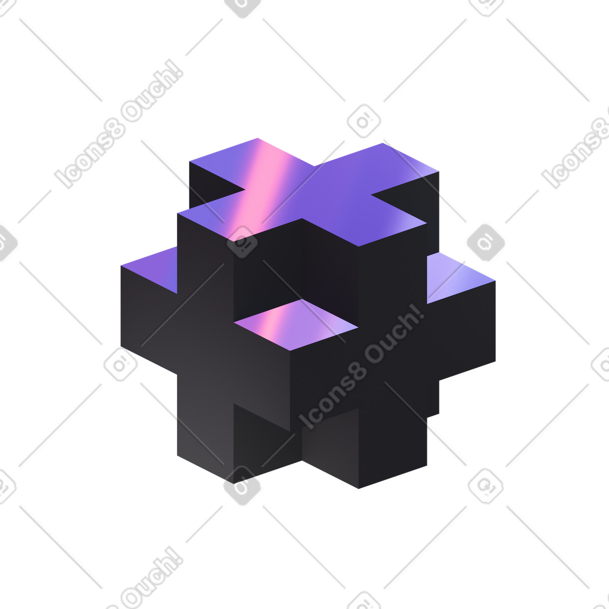Illustration animée Geometric cube pattern with gradient dans le style 3D Illusion à télécharger aux formats GIF, Lottie (JSON), AE