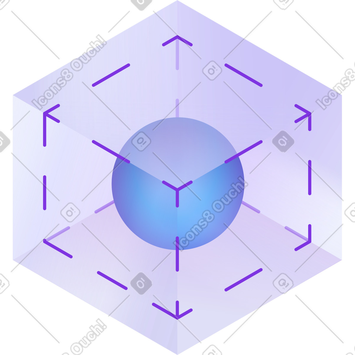 Illustration Mécanisme de synchronisation du système, cycle d'automatisation dans le style Hi-tech à télécharger aux formats PNG, SVG