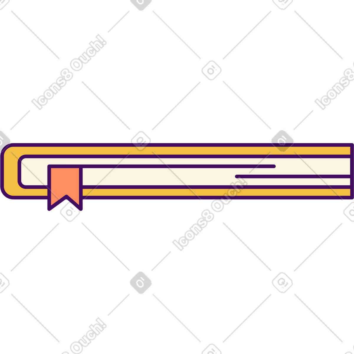 Simplistic スタイルの Side of a book with bookmark のイラストをPNG、SVG形式でダウンロード