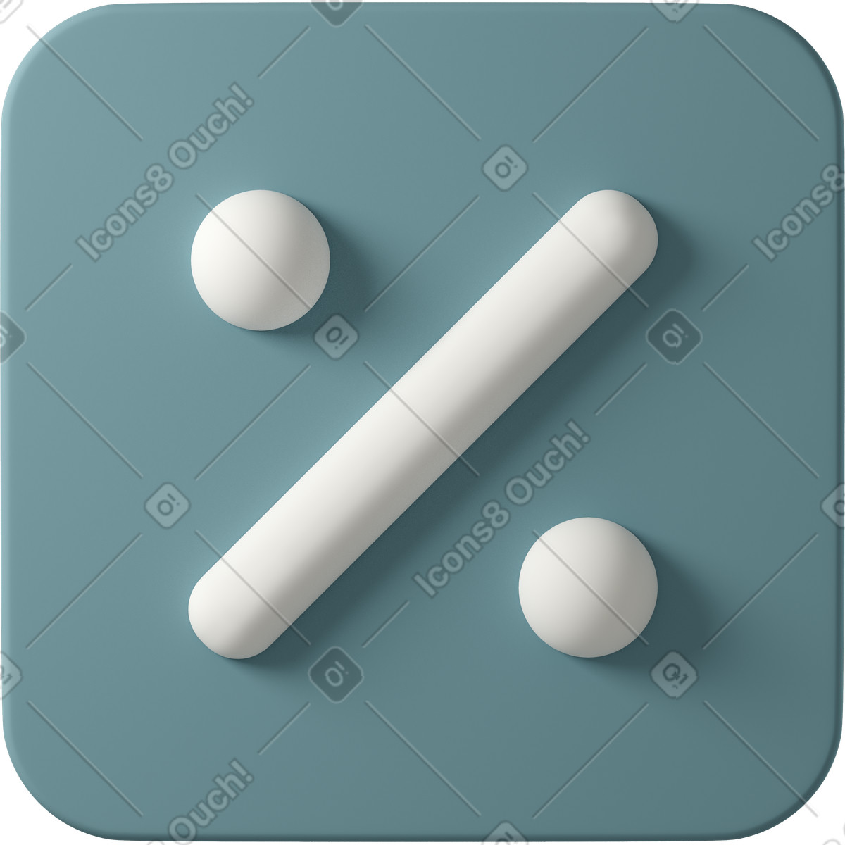 Ilustración White division sign on blue square en estilo 3D Casual life a descargar en PNG y SVG