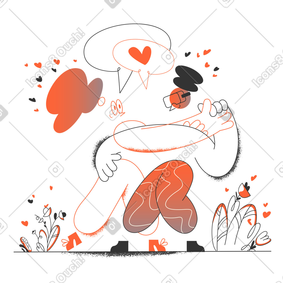 Love affair  illustration in PNG, SVG