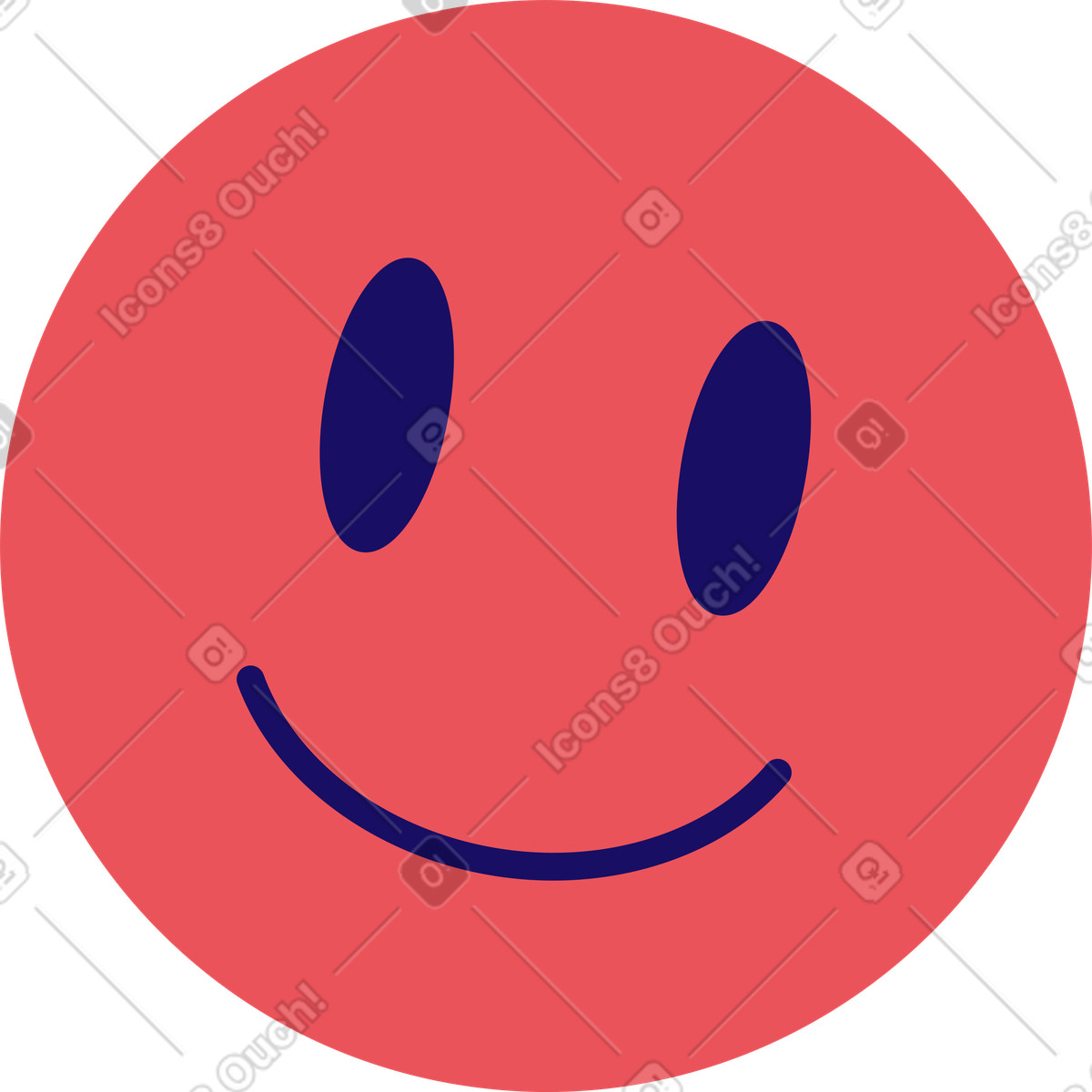 Ilustración Icono de cara sonriente en estilo Bendy a descargar en PNG y SVG