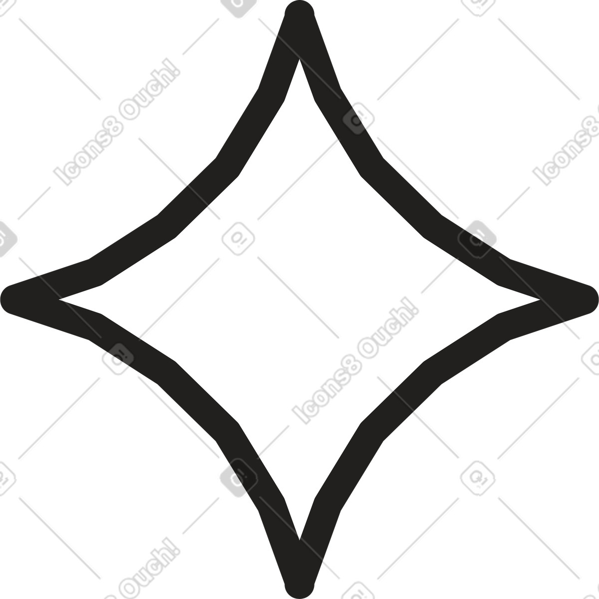 Ilustração de Estrela quadrangular em troke no estilo Dazzle para baixar PNG, SVG