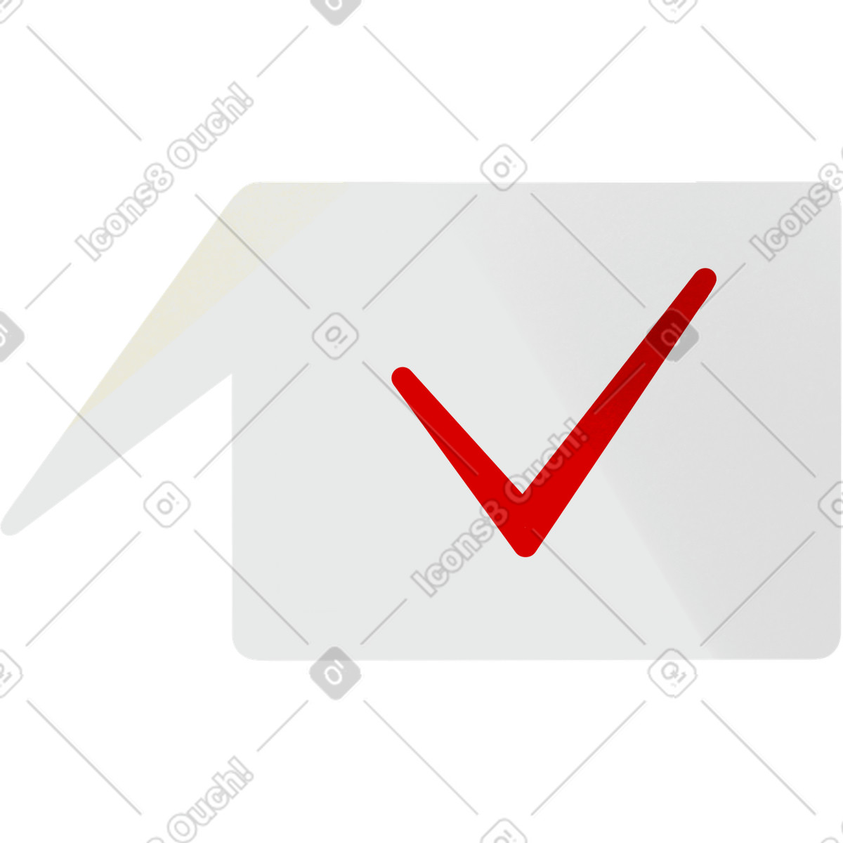 Grey speechbuble with a tick illustration in Shine style download in PNG, SVG