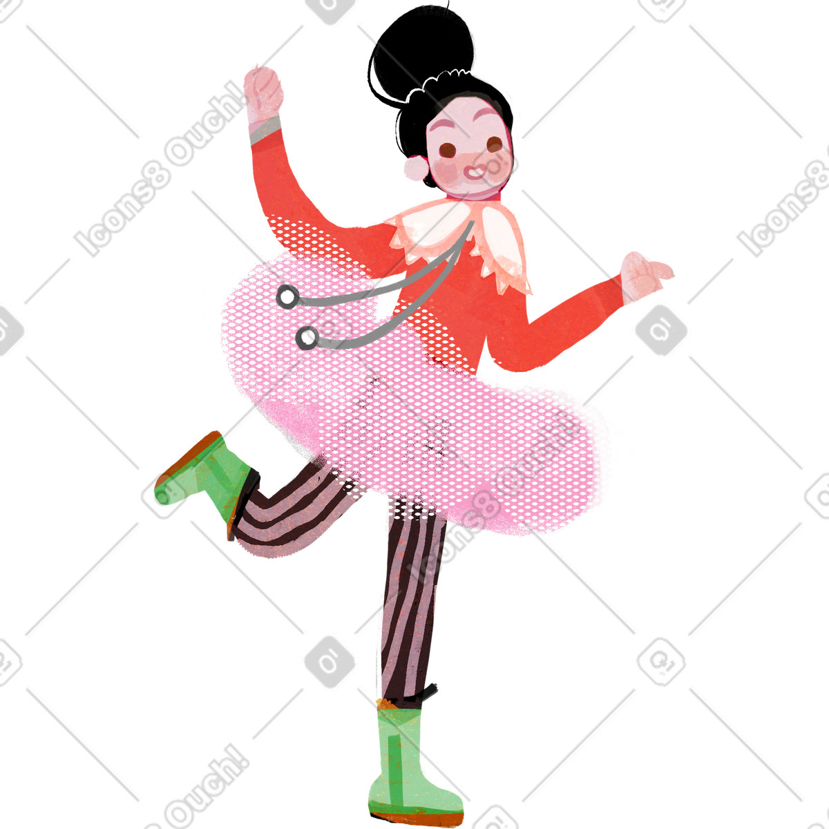Illustration Mademoiselle dans le style Fabulous à télécharger aux formats PNG, SVG