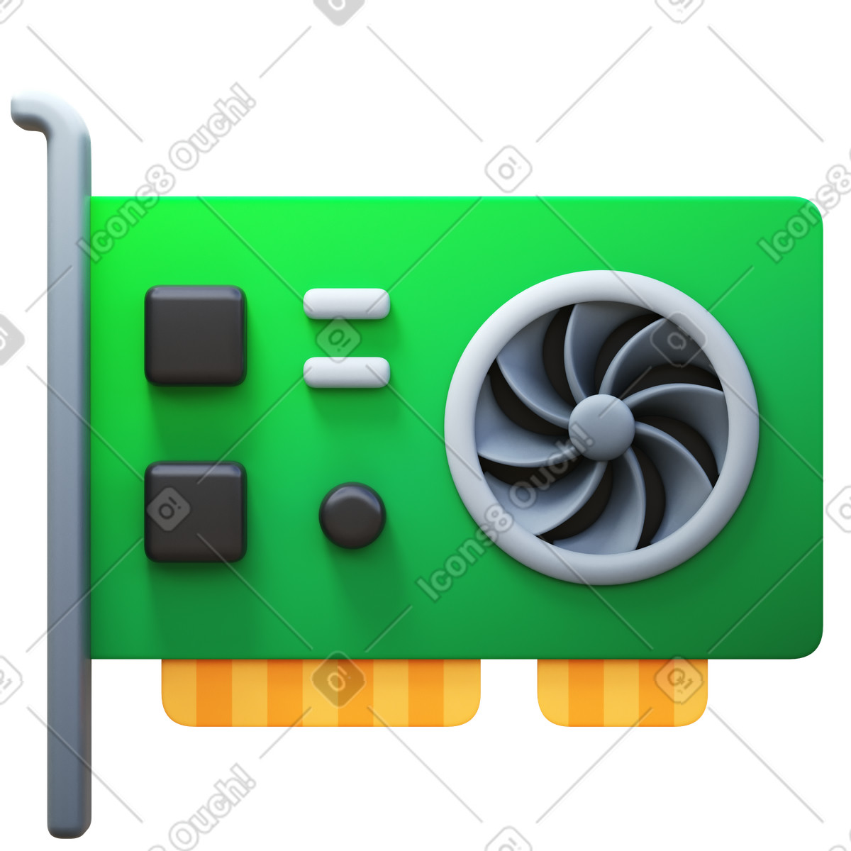 Ilustración Tarjeta de video en estilo 3D Fluency a descargar en PNG y SVG