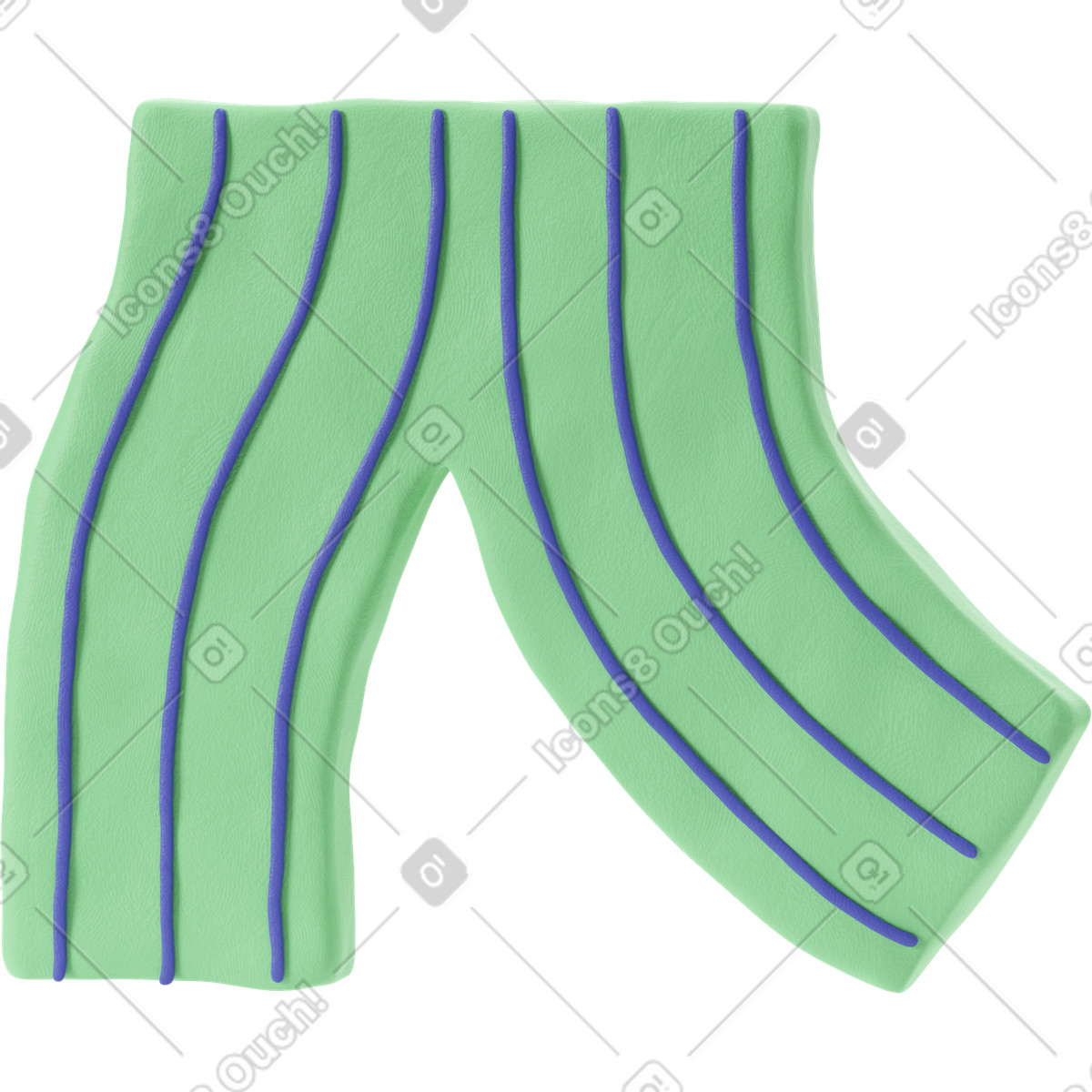Ilustração de Calça verde com listras azuis em no estilo 3D Stripy para baixar em PNG, SVG