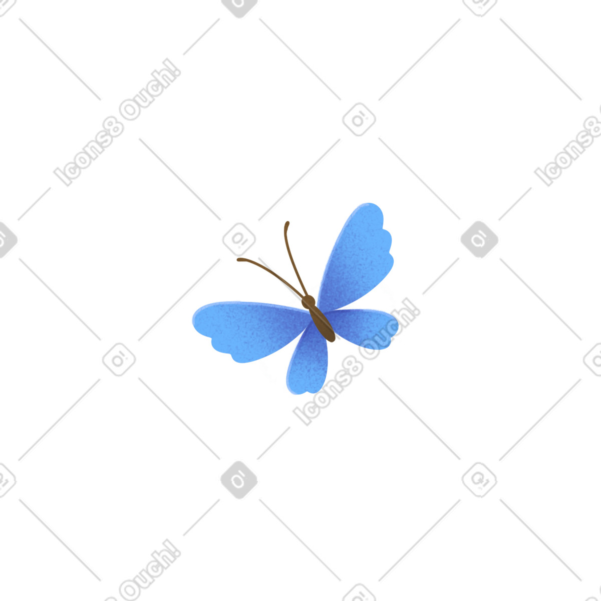 Blue butterfly illustrazione in stile Lettering scarica in PNG, SVG