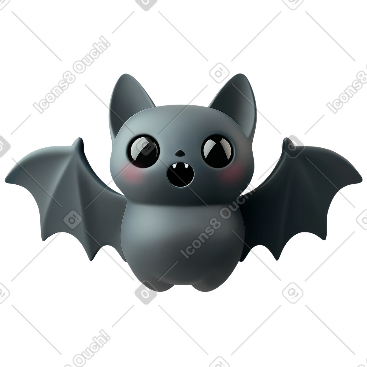 Plastic spooky bat illustrazione in stile 3D Cutie scarica in PNG, SVG