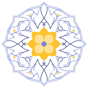 A detailed mandala design featuring a large "lotus flower" at its center. The mandala is composed of circular patterns with "symmetrical shapes" radiating outward. Intricate "geometric elements" and "floral motifs" surround the lotus, creating a harmonious composition. The outer layers of the mandala include smaller "lotus flowers" and "delicate lines" intertwining throughout the design. The overall image focuses on the balance and unity of the mandala with a clear emphasis on the "lotus flowers."