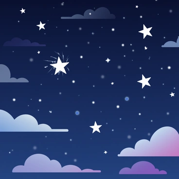 A night sky filled with stars that are fragmenting and glitching
