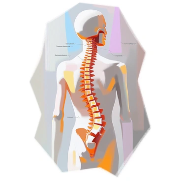 An illustration of the human spinal column showcasing the alignment of vertebrae. The spinal column is depicted vertically, with distinct sections including the cervical, thoracic, lumbar, sacral, and coccygeal vertebrae. Each vertebra is clearly labeled and illustrated to show the intricate details, including the spinal discs between them. The overall alignment demonstrates a natural curvature of the spine. Annotations provide additional information about each segment and its function. The background is a muted color to emphasize the structure of the spinal column.