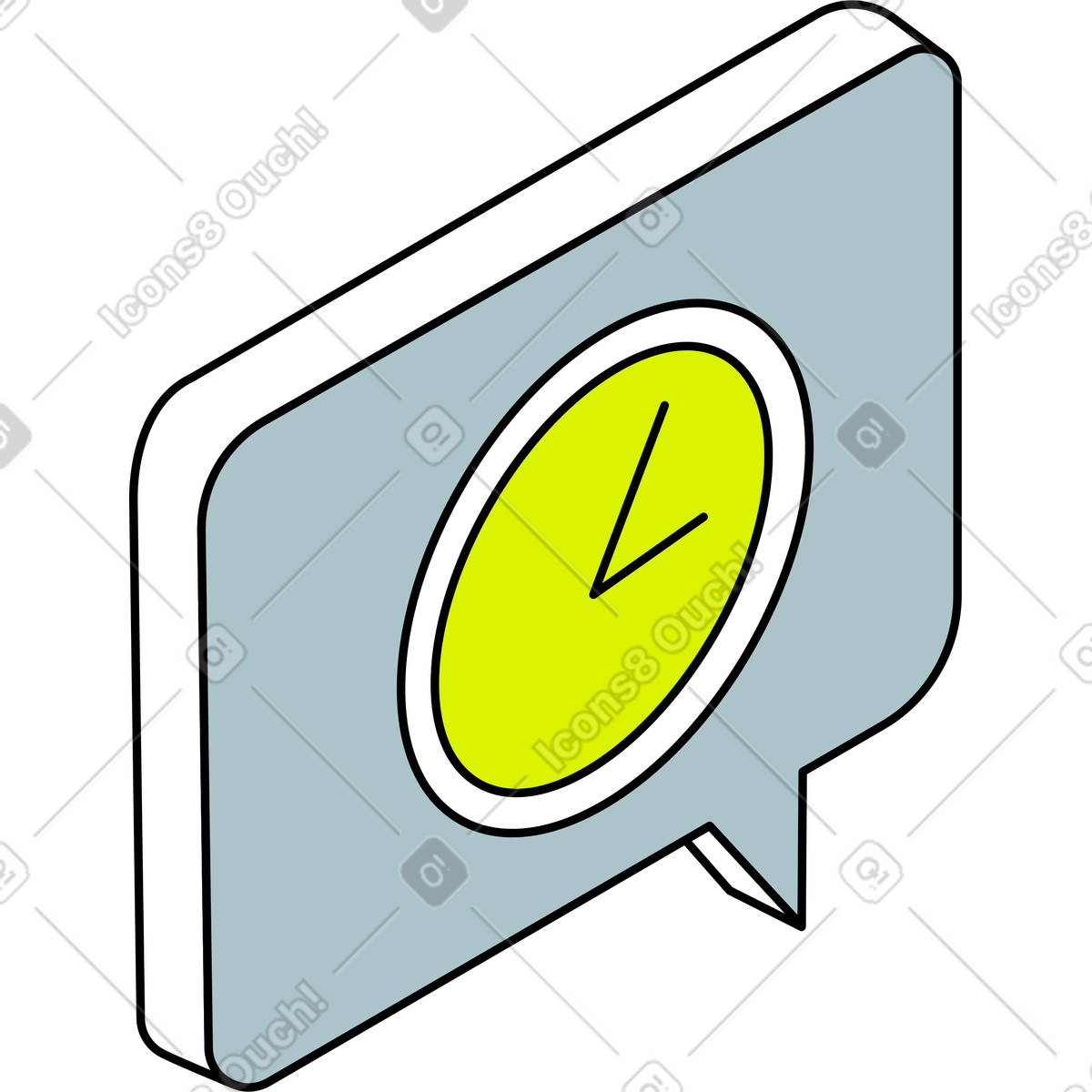 Timer button illustration in Isometric style download in PNG, SVG