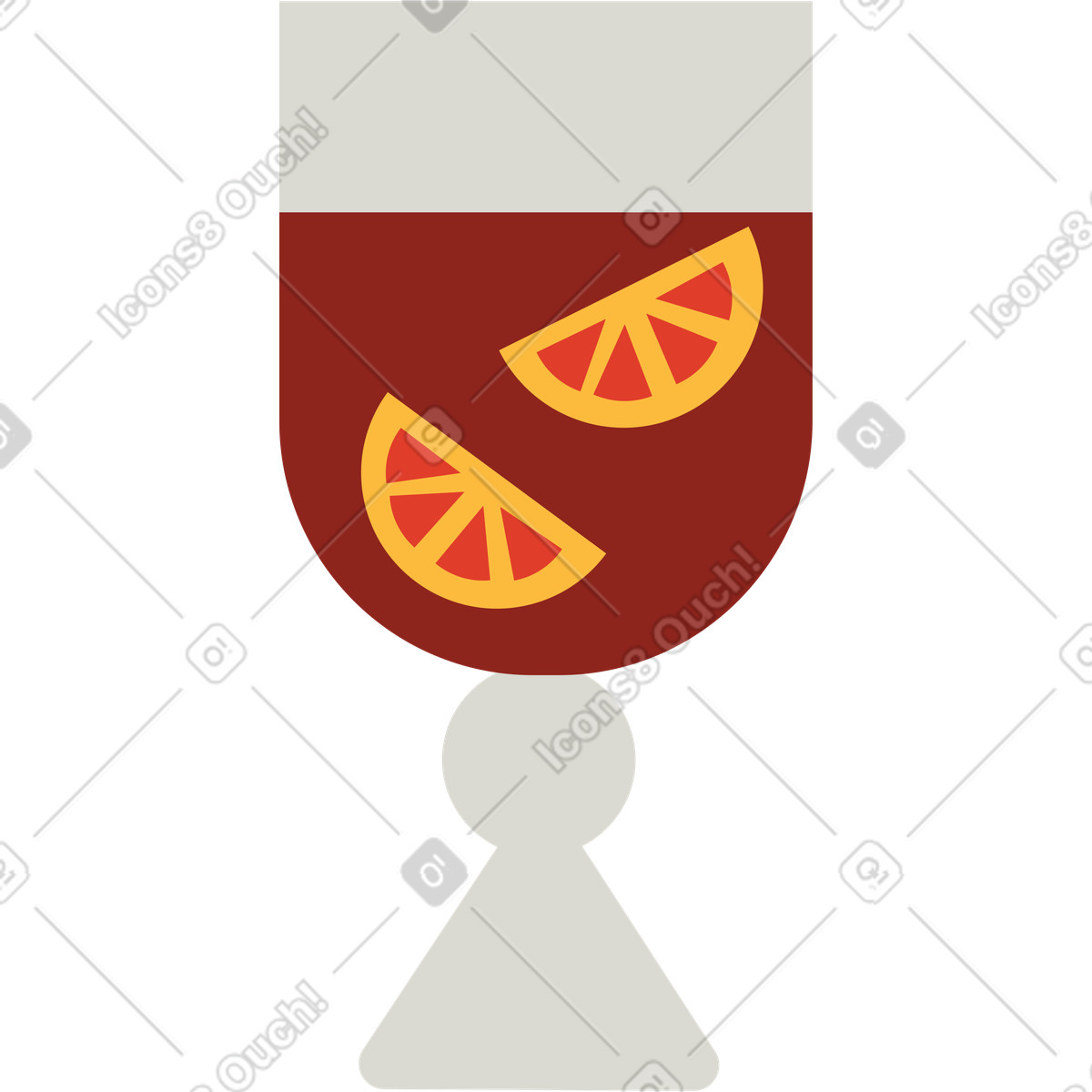 Burgundy 스타일의 크리스마스의 상징, 멀드 와인 일러스트레이션 PNG, SVG 다운로드