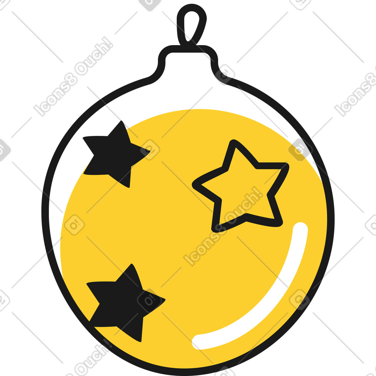 Illustration Boule de noel dans le style Taxi à télécharger aux formats PNG, SVG