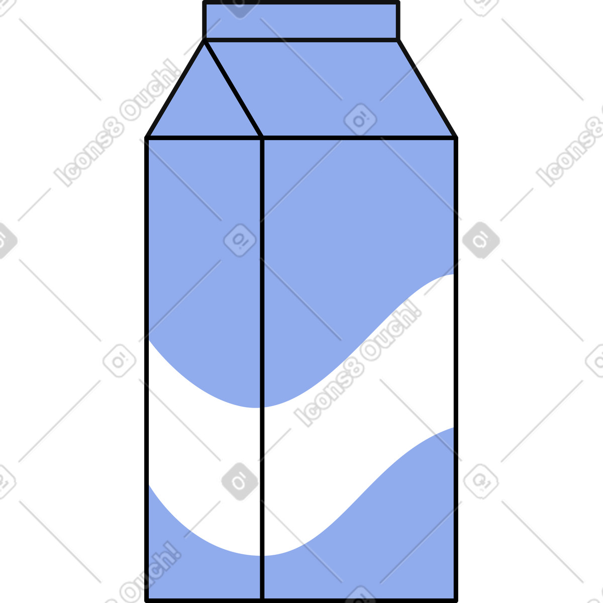 Ilustración Paquete de leche en estilo Bloom a descargar en PNG y SVG