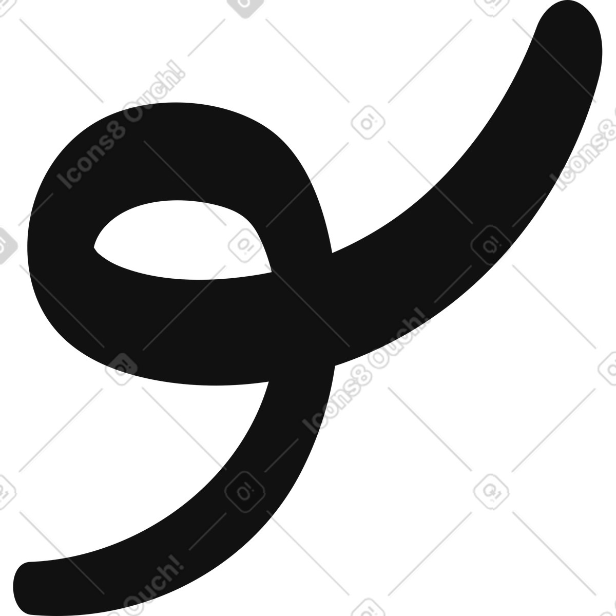 Organic 스타일의 Swirl curved line looping shape minimal bold black mark 일러스트레이션 PNG, SVG 다운로드