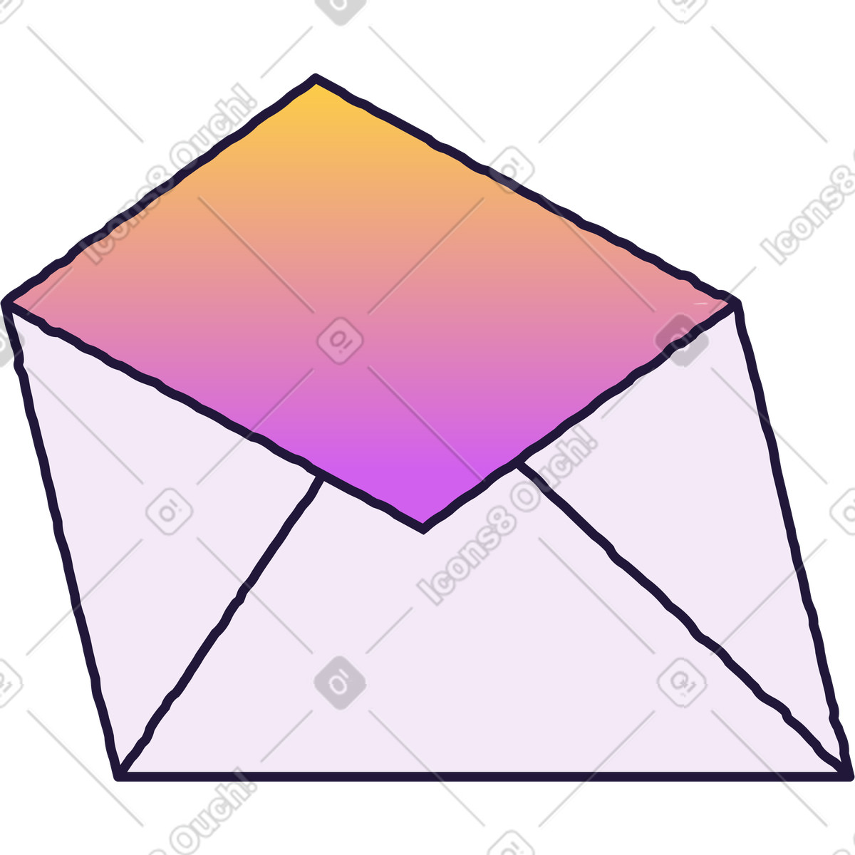 Ilustração de Envelope aberto em no estilo Conifer para baixar em PNG, SVG