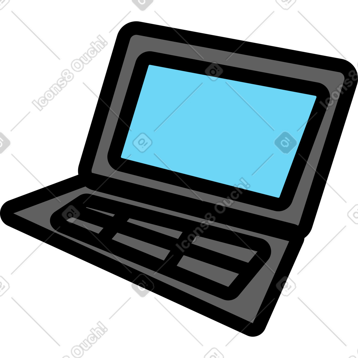 Laptop illustration in PNG, SVG
