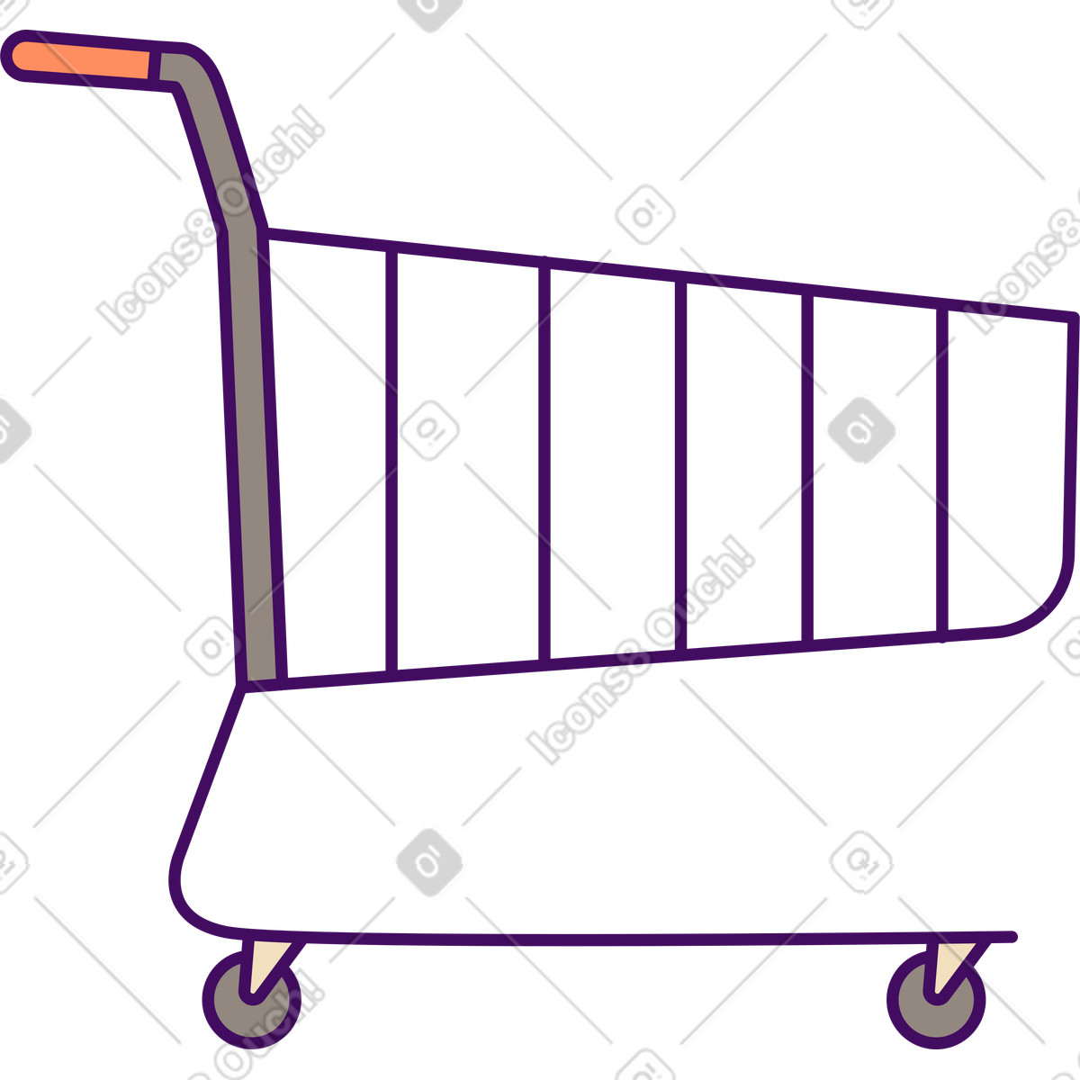 Einkaufswagen-Illustration im Simplistic-Stil als Download in PNG, SVG