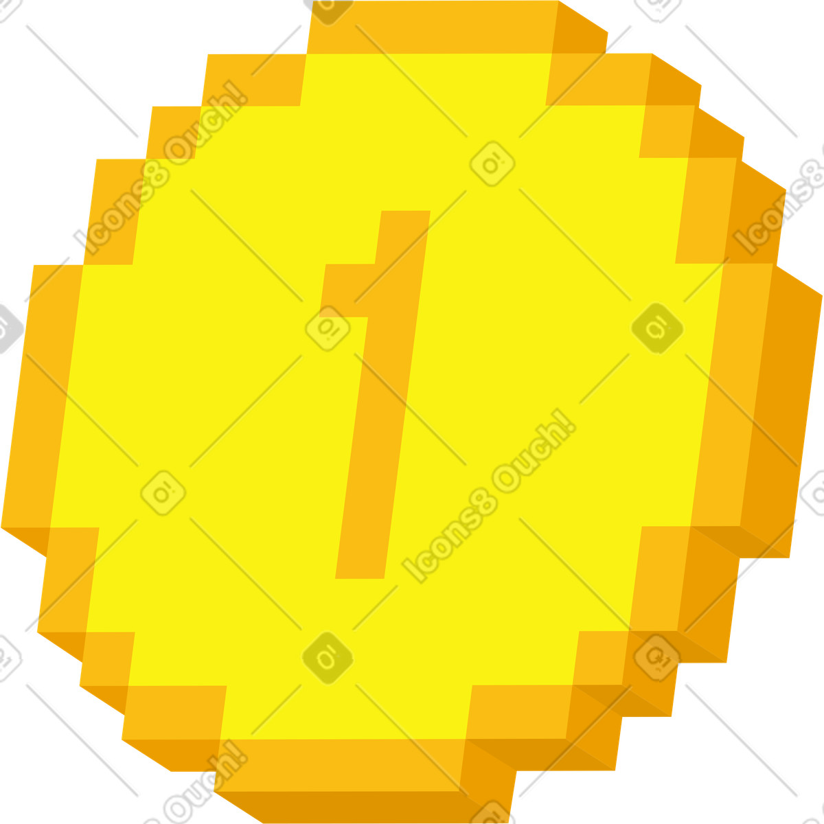 Medal illustration in 8bit style download in PNG, SVG