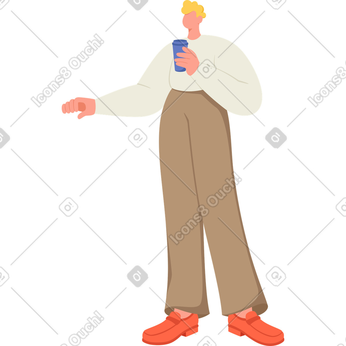 下载 Social 风格的 咖啡的男人 插画，支持 PNG、SVG 格式