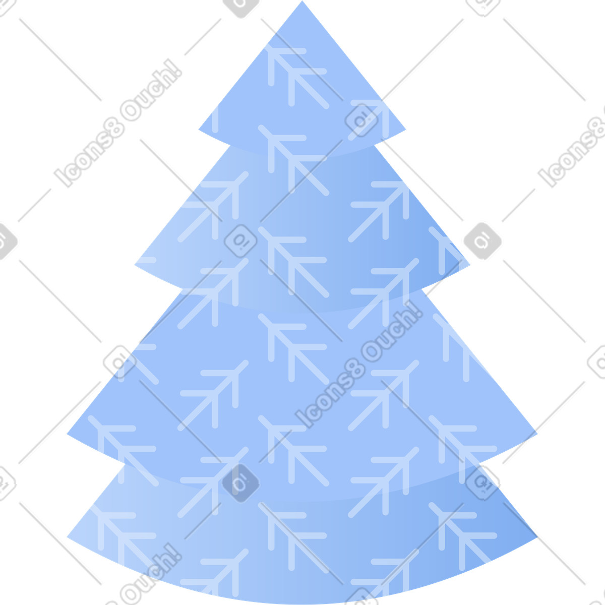 Big christmas tree illustration in Clip style download in PNG, SVG