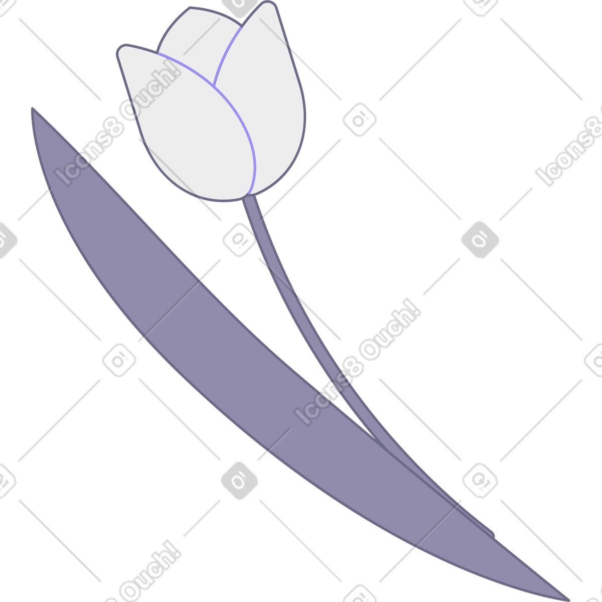 Modul スタイルの White tulip のイラストをPNG、SVG形式でダウンロード