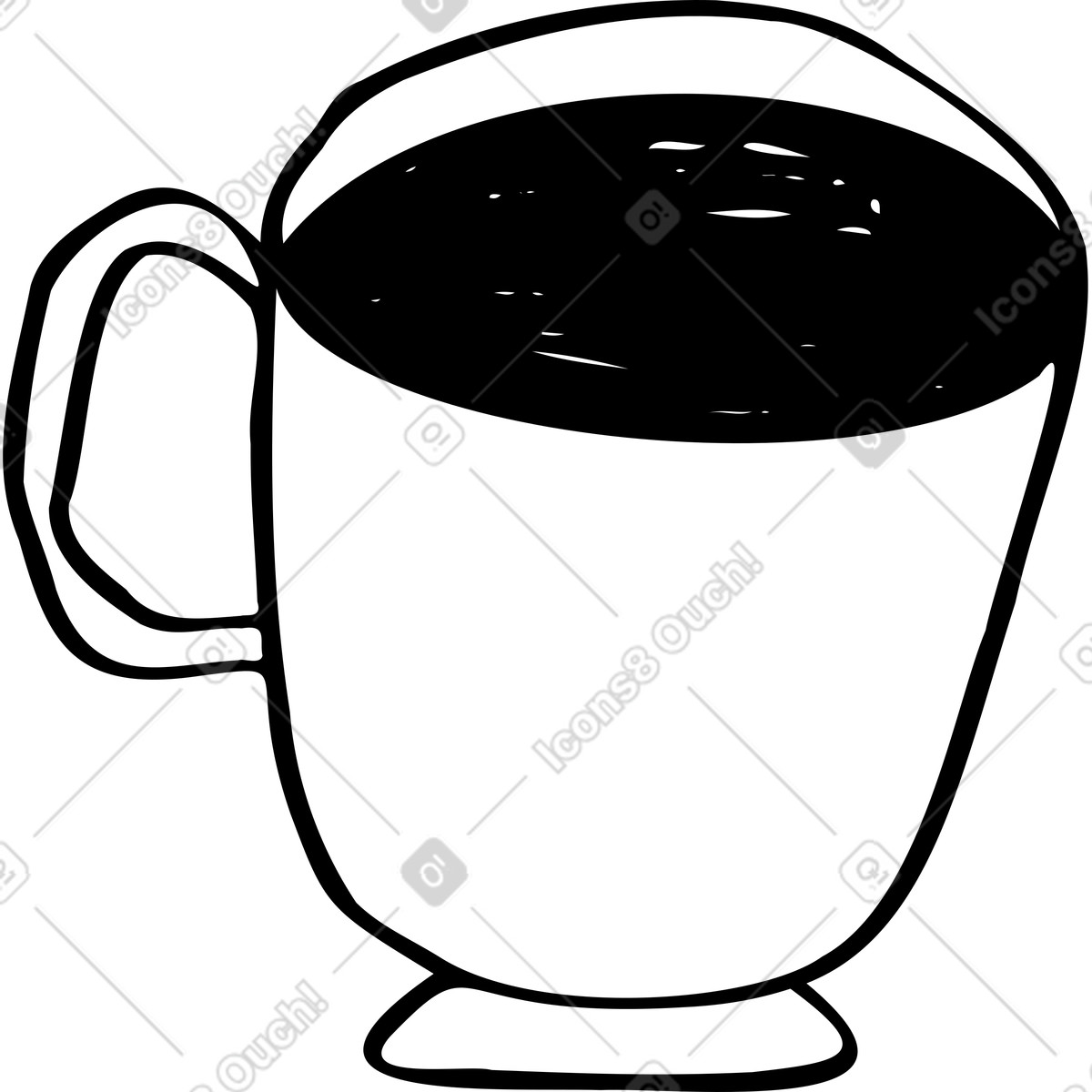 Big cup with tea or coffee illustration in Marks style download in PNG, SVG