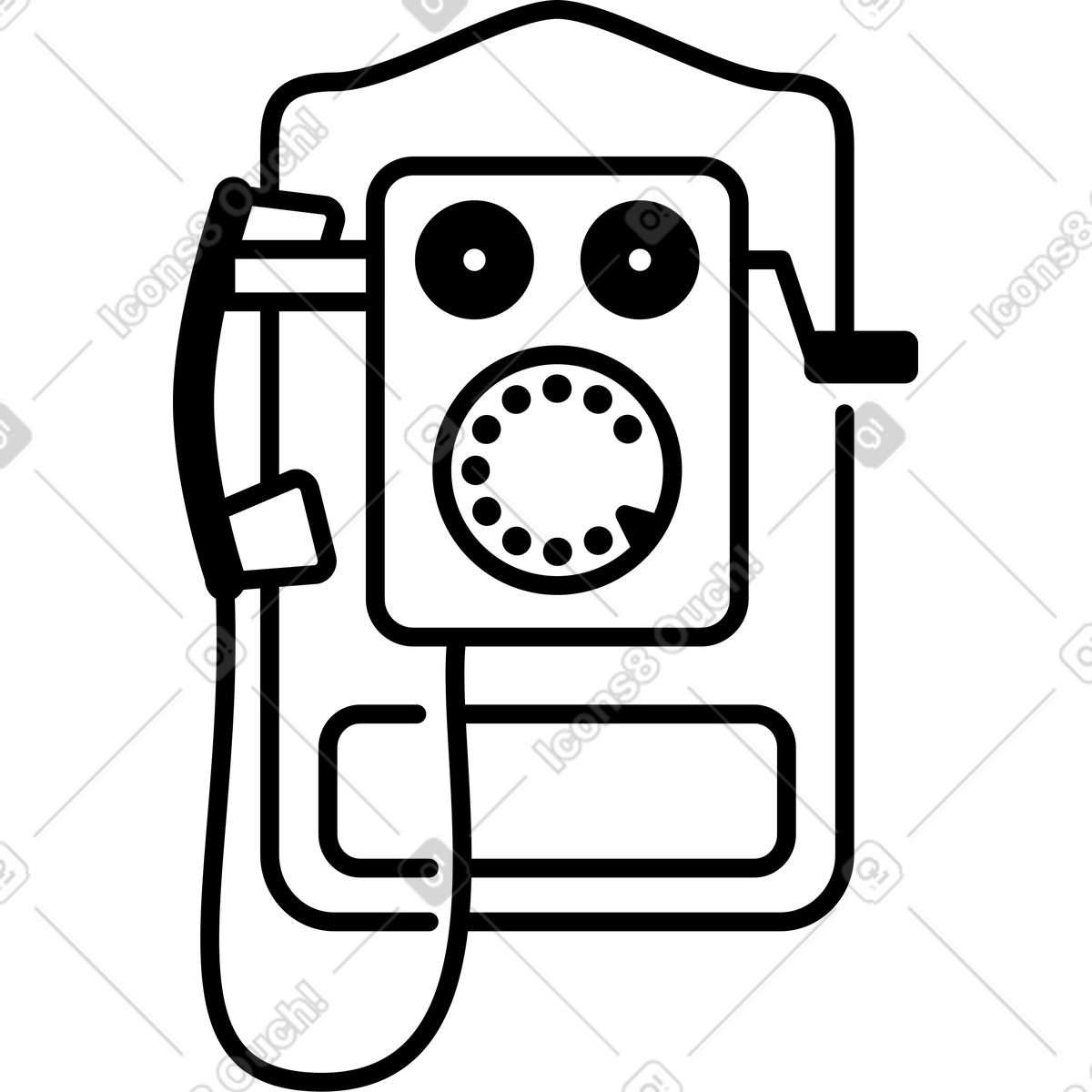Ilustração de Telefone velho em no estilo Transistor para baixar em PNG, SVG