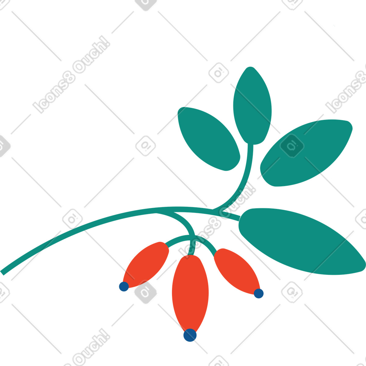 Branch berry illustration in Polar style download in PNG, SVG