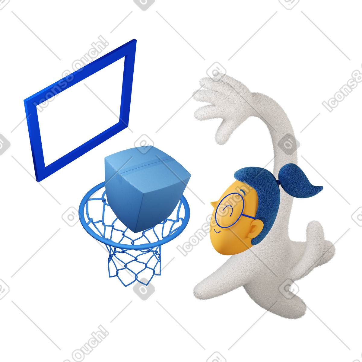 Consegna pacchi veloce illustrazione in stile 3D Buddy scarica in PNG, SVG