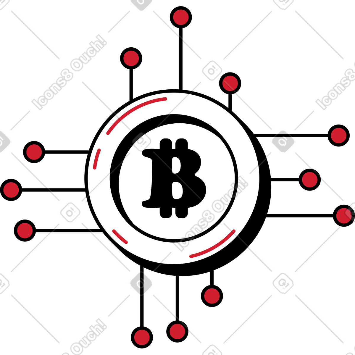 Bitcoin illustration in PNG, SVG
