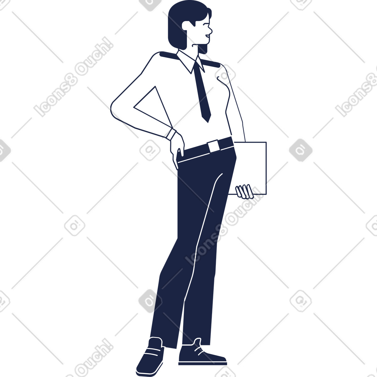 Police woman illustration in Urban Line style download in PNG, SVG