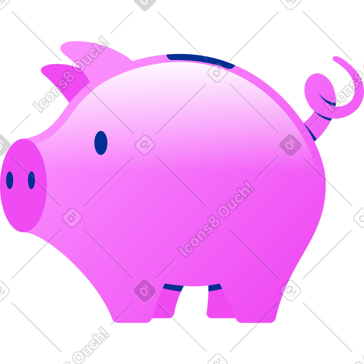 Ilustración Hucha en estilo Glossy a descargar en PNG y SVG