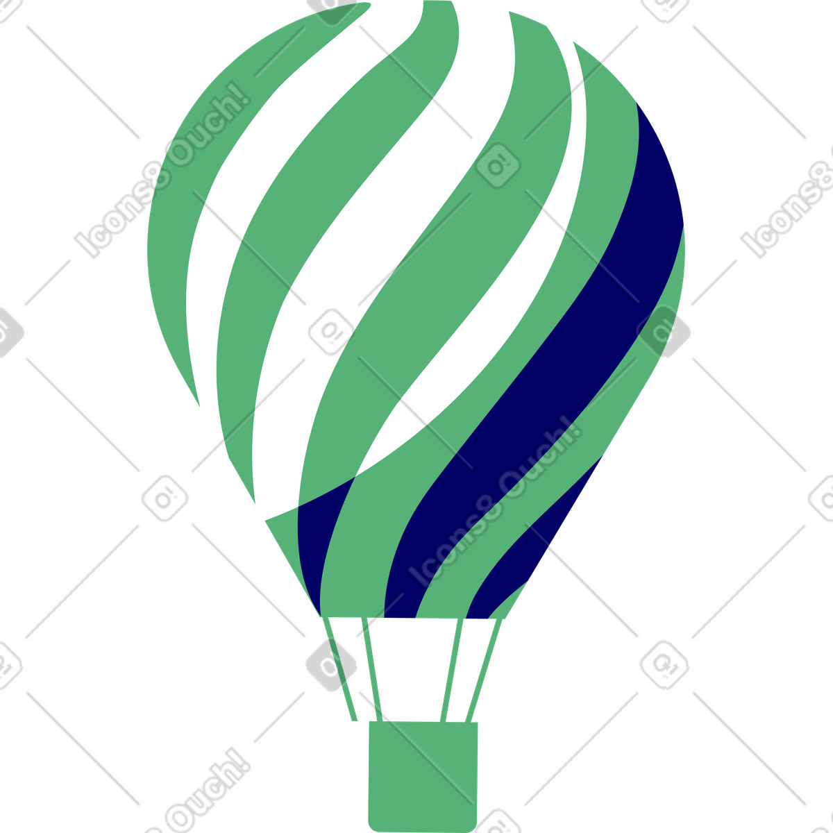 Ilustração de Balão grande com cesta em no estilo Lounge para baixar em PNG, SVG