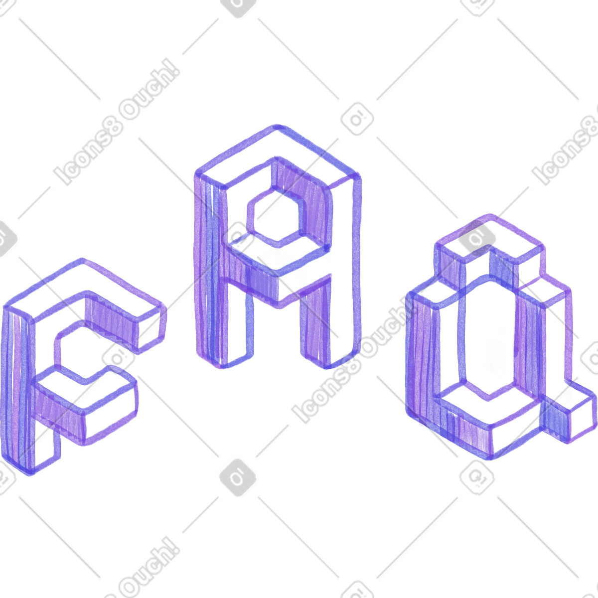 Ilustração de Faq lettering em no estilo Marker para baixar em PNG, SVG