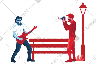 Shooting street musician PNG, SVG