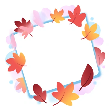 A collection of vibrant autumn leaves in various shapes and sizes is scattered across a flat illustration board. The leaves display rich gradients of red, orange, yellow, and brown. Each leaf showcases unique textures, with some being smooth and others having jagged edges. The background of the illustration board is a soft pastel color that complements the bright hues of the leaves. Some leaves overlap slightly, creating a layered effect that emphasizes their diversity.