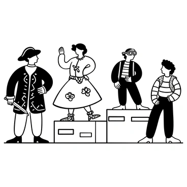 A gallery showcasing various unique characters from a one-piece illustration book, each with distinct outfits and personalities.